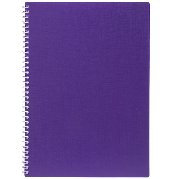 Тетрадь А4 80 листов в клетку на гребне Пластиковая обложка "Фиолетовая" Многоуров.перфорация 
