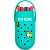 Пенал "deVENTE. Flip Flops" 20x8x4 см, фигурный, EVA, с крышкой и ручкой, с отверстиями для значков, бирюзовый