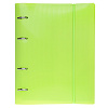 Тетрадь на кольцах А5 120 листов клетка "LINE  NEON" Зеленая, Пластиковая обложка с высечкой под кольца на резинке в индив.упак.