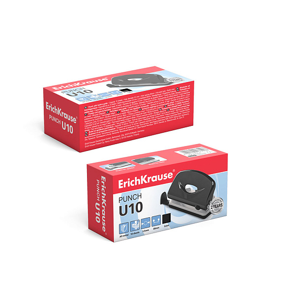 Дырокол на 10 л. ErichKrause U10 Classic ассорти 