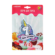 Свеча для торта "deVENTE. Единорог" 10,7x10,4x1 см, в картонном блистере