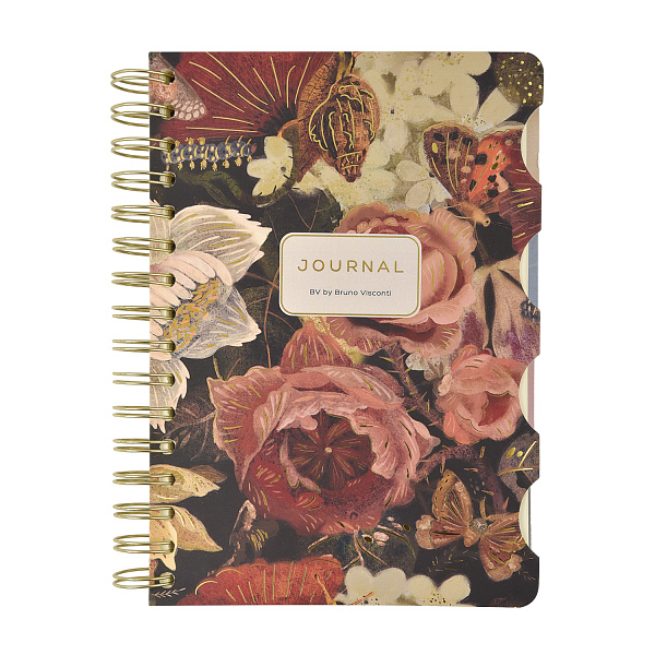 Записная книжка "ART JOURNAL" А5,120 л. на гребне, с разделителями "Lush Bouquet"
