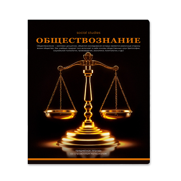Тетрадь предметная 48 листов "Ассоциации" Обществознание, со справочным материалом, обложка мелованный картон, блок офсет