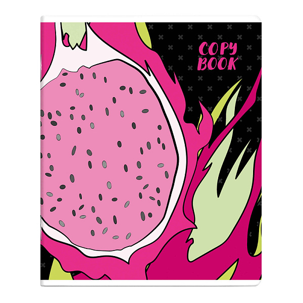 Тетрадь 48 л. кл. "ТРОПИЧЕСКИЕ ФРУКТЫ" мягкий переплёт (2 скобы), мелованный картон 190 г/м², ламинация "софт-тач" вельвет Упаковка Ассорти/ 