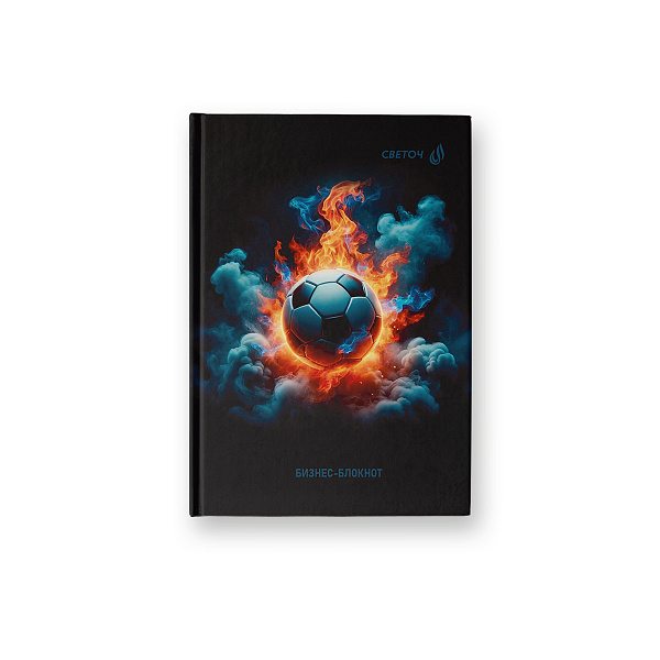 Бизнес-блокнот A6 64 л. кл. "Огненный матч" матовая ламинация,  01664 "Светоч"