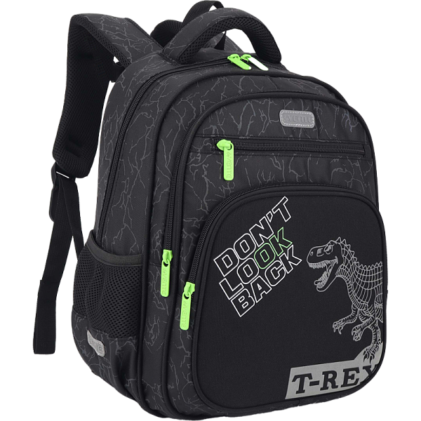 Рюкзак "deVENTE. Grade. T-Rex" школьный жесткий 37x28x16 см (16 л) вес 700 г, плотный износостойкий полиэстер с водоотталкивающей пропиткой, 2 просторных отделения на молнии (одно отделение с разделителями для учебников, другое отделение с органайзер