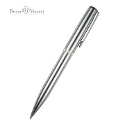 Ручка "BOSTON" в подарочном футляре, 0.7 ММ, СИНЯЯ (корпус серебр, футляр черный)