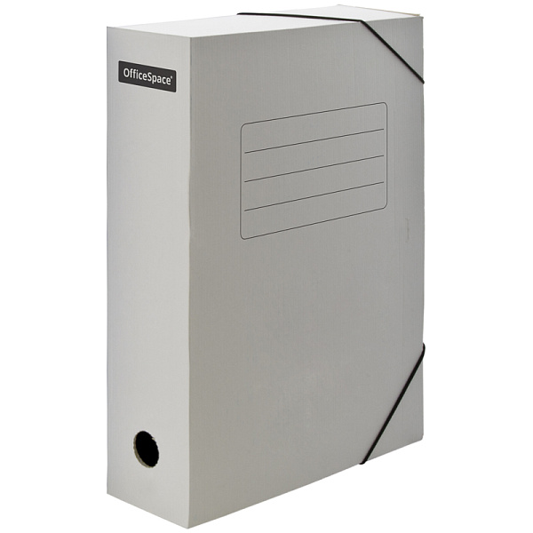 Папка архивная 75 мм гофрокартон на резинке белая