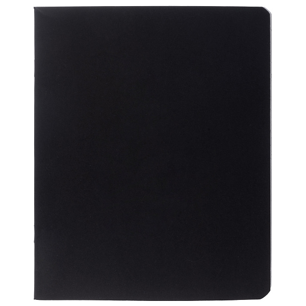 Тетрадь 48 листов в клетку "Черная" 60-65г/кв.м на скобе Обл. дизайн.картон запечатанный тит.лист скругл.углы