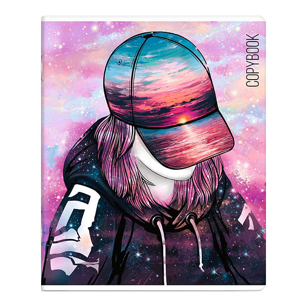 Тетрадь 48 л. кл. "МОЯ ВСЕЛЕННАЯ" /обложка - печать по фольге, выборочный ТВИН УФ-лак, мелованный картон 210 г/м², Упаковка Ассорти/