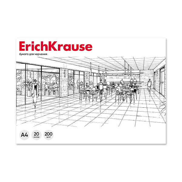 Альбом д/черчения А4 20 л. на клею ErichKrause, без рамки