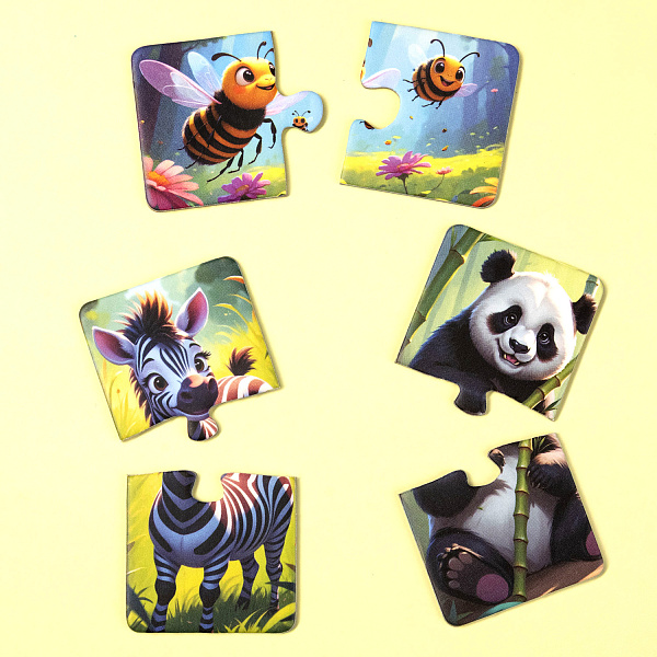 ПАЗЛЫ 38 эл. А4 в рамке -Чей малыш- 200х300мм "2 В 1"