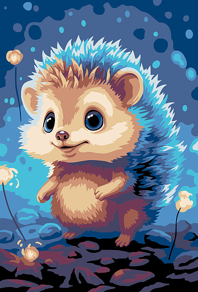 Картина по номерам 30*20 "Милый ежик" "ФРЕЯ"