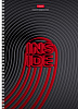 Тетрадь А4 96 л. кл. на гребне "INSIDE" 65г/кв.м  выб лак 4 диз.в блоке,многоуров.перфорация