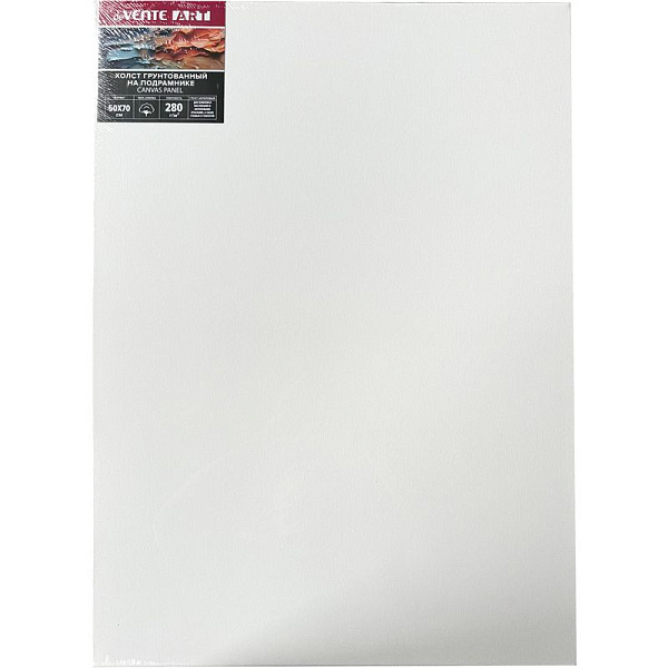 Холст на подрамнике 50x70 см грунтованный "deVENTE. ARTISTIC STUDIO" 100% хлопок 280 г/м², мелкое зерно, цвет белый, набор клиньев, термоусадочная пленка