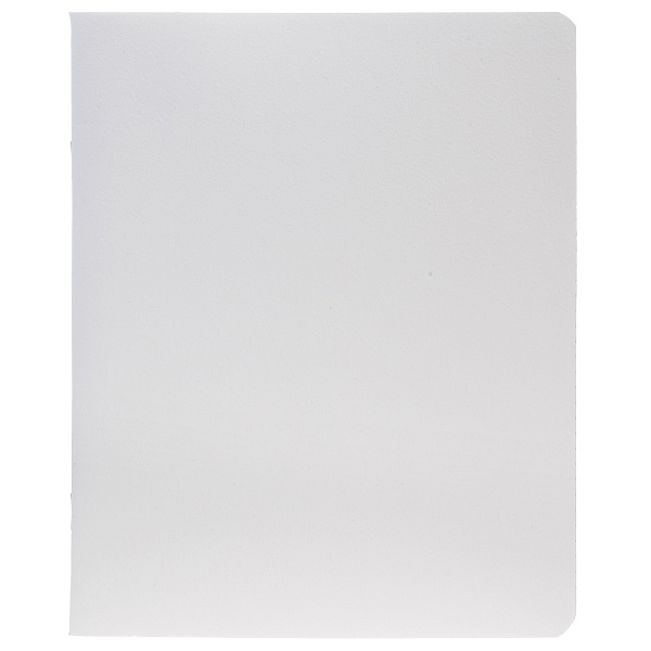 Тетрадь 96 листов в клетку "Белая" А5ф 60-65г/кв.м на скобе Обл. мел.картон ламинация СОФТ ТАЧ и тиснение запечатанный тит.лист скругл.углы