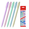 Набор из 4 ручек шариковых ErichKrause Neo® Stick Pastel 0.7, Super Glide Technology, цвет чернил синий (в пакете)