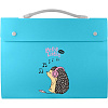 Портфель 12 отд. "deVENTE. Music Hedgehog" А4 на 2 кнопках, пластиковый 800 мкм, непрозрачный розовы