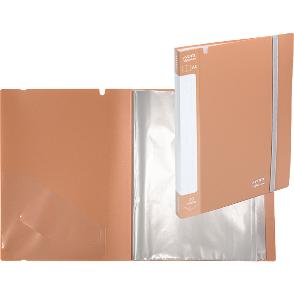 Папка 40ф А4 "deVENTE. sigNATURE" полипропилен 650 мкм, пудрово розовая, фактура "ткань" вкладыши 30 мкм, внутренний карман 160 мкм, широкая резинка, индивидуальная упаковка, 