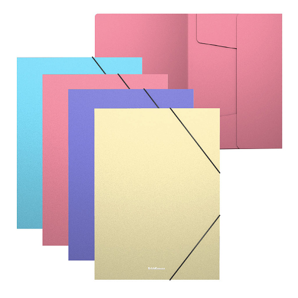 Папка на резинке А4 ErichKrause Diagonal Pastel, ассорти 