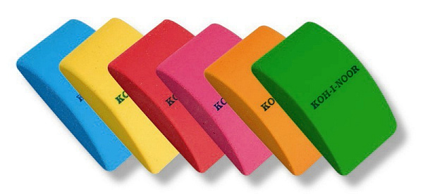Ластик синтетика MOUSE 6225/18, 50х27х14мм, микс*6 цветов, мягкий