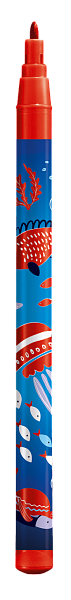Фломастеры 12 цв. Maped COLOR'PEPS OCEAN LIFE с заблокированным пишущим узлом, суперсмываемые, в пакете с подвесом
