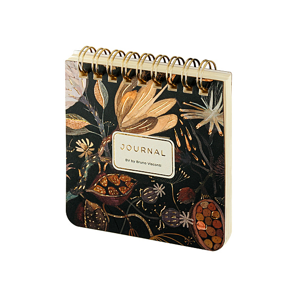 Блокнот 90*90 60 л. на гребне "POCKET JOURNAL" "НОЧНЫЕ ЦВЕТЫ" тв.переплет