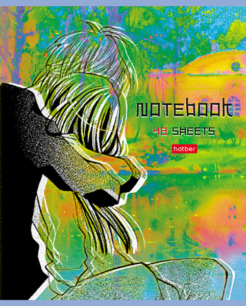 Тетрадь 48 л. кл. "Притяжение" на скобе, скругл.углы  