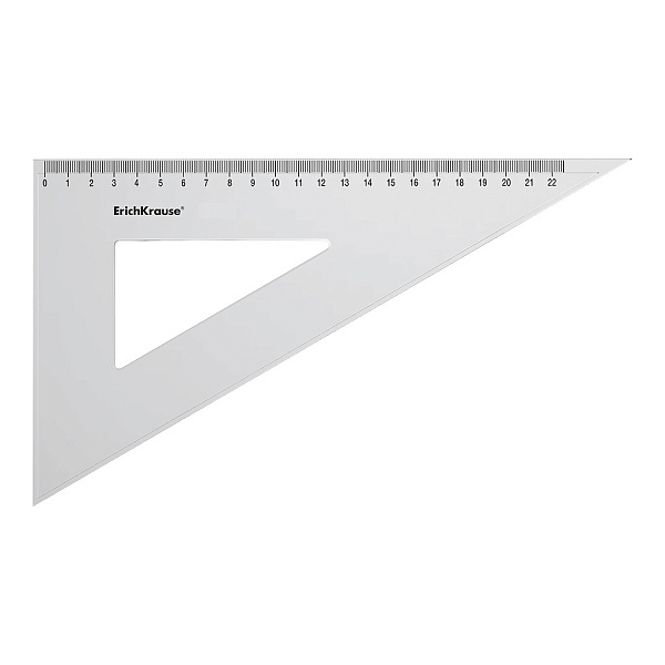 Угольник 60°/22 см ErichKrause Clear, прозрачный (в коробке-дисплее по 30 шт)