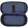 Пенал "deVENTE. Uno Navy" 21x8x5 см, овальный для 50 предметов, с внутренним органайзером-створкой, матовый полиэстер с водоотталкивающей пропиткой, на молнии, аппликация из каучука, темно-синий