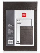 Папка-планшет с зажимом Deli  A4 кожа искуственная серый с магн.крышкой