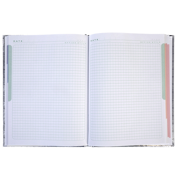 Бизнес-блокнот А5 80 л. кл. Бумвинил METALLIC МЯТА 167х216мм 5-цв. блок тв.переплет тиснение