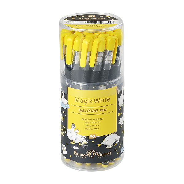 Ручка шариковая 0,5 мм MagicWrite. Гуси. СИНЯЯ