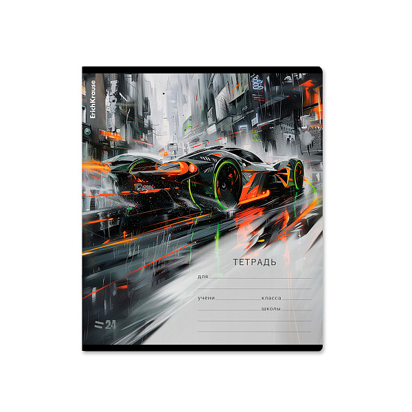 Тетрадь 24 листа в линию "Adrenaline Speed" ErichKrause (в плёнке по 10 шт.)_MIX-PACK