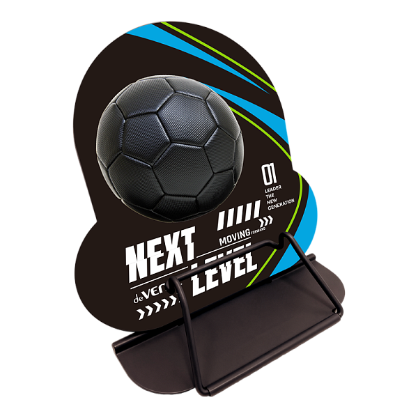 Подставка для учебников и книг "deVENTE. Next Level Football" 18,1x18,9 см,  металлическая окрашенная, в форме футбольного мяча, вес 280 г, с противоскользящими ножками, с полноцветным рисунком, в пластиковом пакете с европодвесом