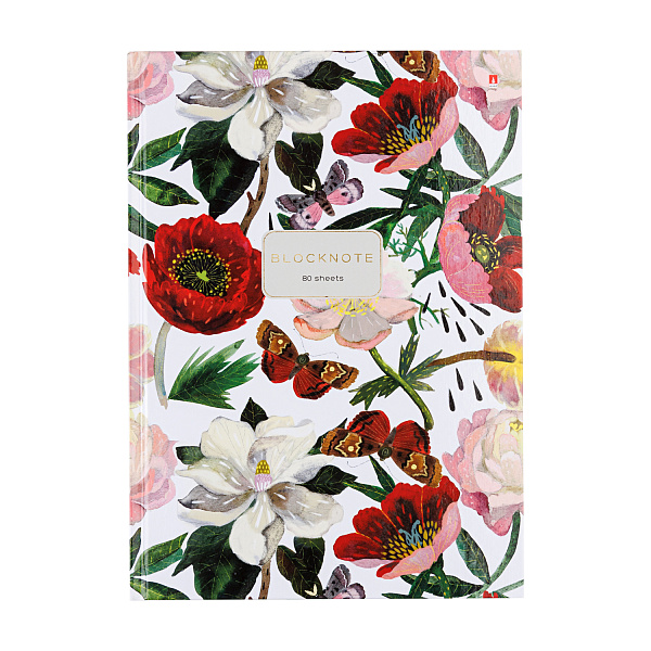 Блокнот-престиж А4 80 л. "FLORA.ПИОНЫ"