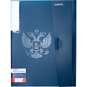 Папка 20ф А4 "deVENTE. Герб" 500 мкм, фактура "песок" с клапаном, темно-синяя