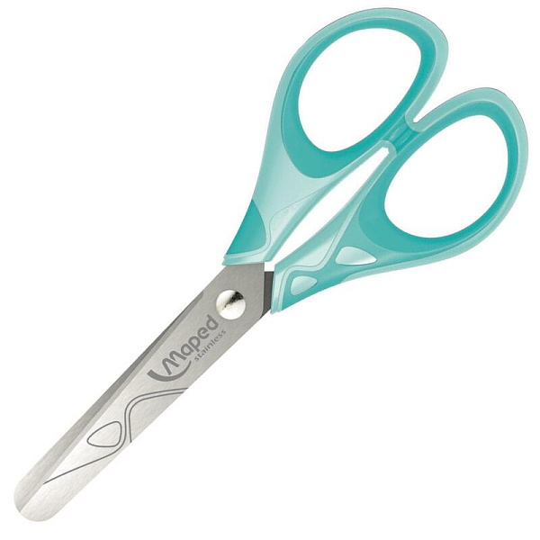Ножницы 130 мм Maped ESSENTIALS SOFT PASTEL с прорезиненными ручками и закругленными лезвиями, пастельные цвета, симметричные, в блистере