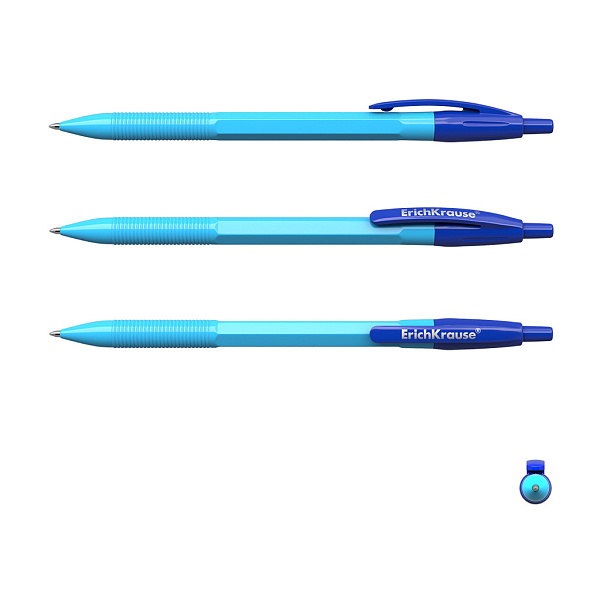 Ручка шариковая автоматическая  ErichKrause® R-301 Neon Matic 0.7, цвет чернил синий (в коробке по 50 штук)
