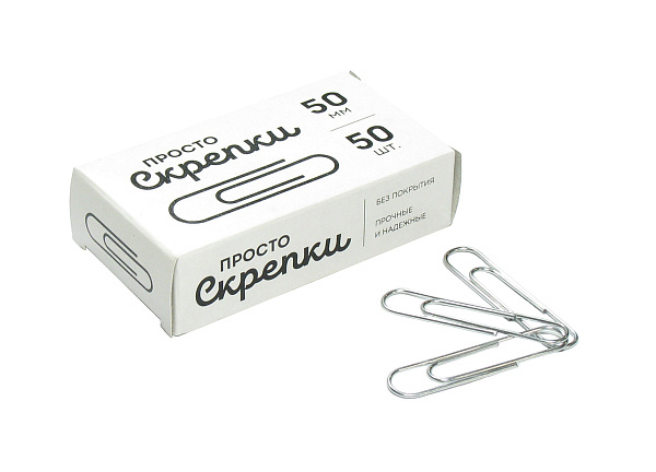 Скрепки 50 мм 50 шт гладкие Глобус