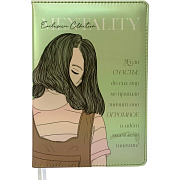 Ежедневник недатированный "deVENTE. Mentality" A5 (145 ммx205 мм) 320 стр, белая бумага 70 г/м², печать в 2 краски, твердая обложка из искусственной кожи с поролоном, цветная печать, отстрочка, перфорация, закругленные уголки, 2 ляссе, в термоусадочн