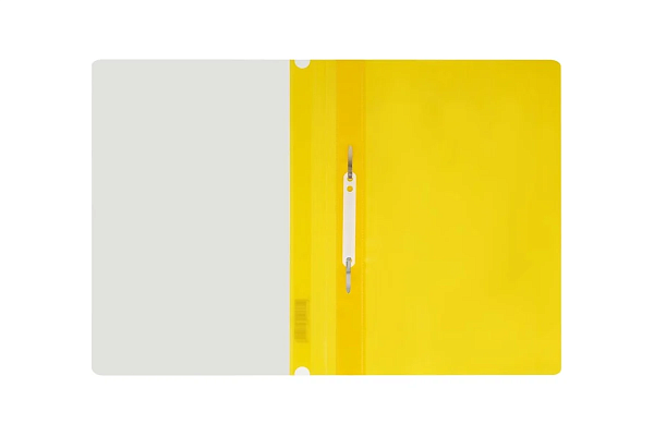 Скоросшиватель А4 с верх. прозр. листом, 100/120 мкм, желтая, Стамм