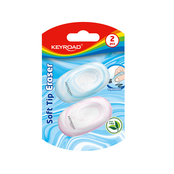 Ластик KEYROAD Marble, ассорти, 2 шт в блистере