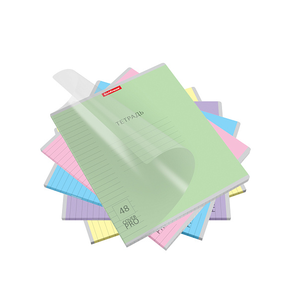 Тетрадь А5+ 48 л. лин. Пластиковая обложка ErichKrause Классика CoverPrо fizzy, MIX-PACK