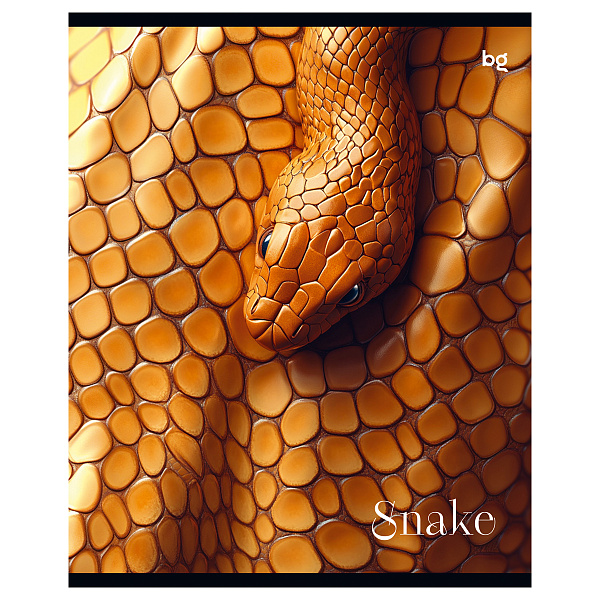 Тетрадь А5 48 листов в клетку, BG "Snake", обложка мелованный картон, выборочный уф-лак, 60 г/м2