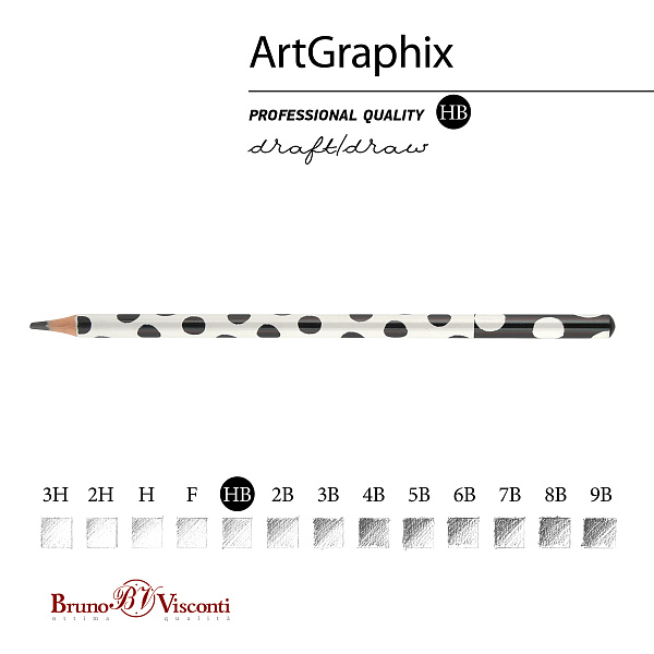 Карандаш чернографитный HB "ArtGraphix. Горох" НВ (пластиковый корпус)