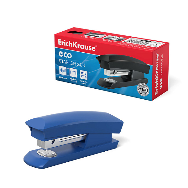 Степлер на 30 л. №24/6 ErichKrause ECO ассорти ЕК