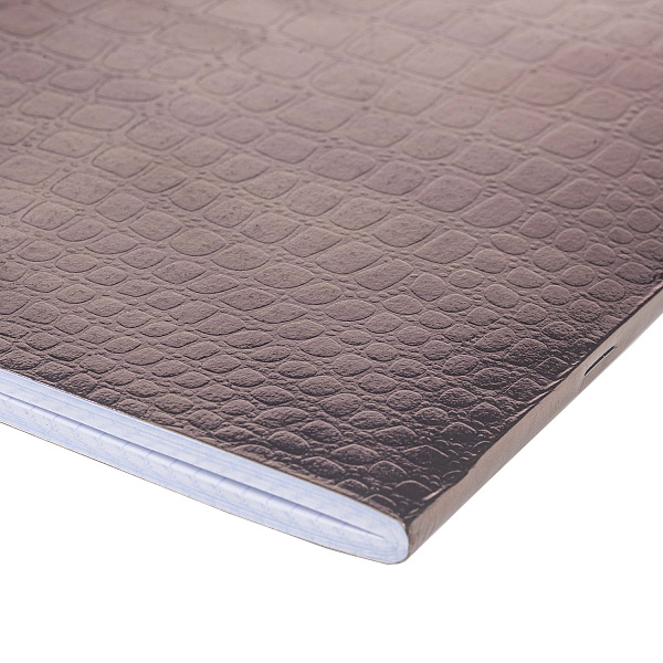 Тетрадь А4 96 листов в клетку Бумвинил METALLIC тиснение CROCO Коричневый