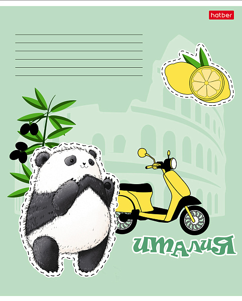 Тетрадь 24 листа в клетку "Плюшевые панды" 65г/кв.м скругленные углы