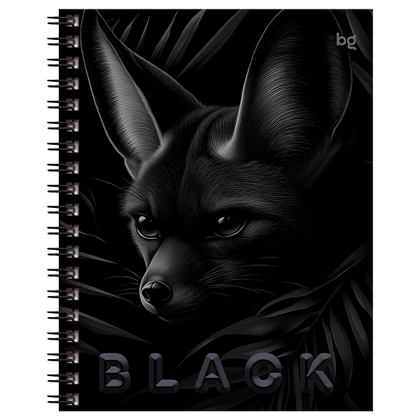 Тетрадь А5 48 листов в клетку на гребне, BG "Just Black", обложка мелованный картон, soft-touch ламинация, выборочный уф-лак, 60 г/м2